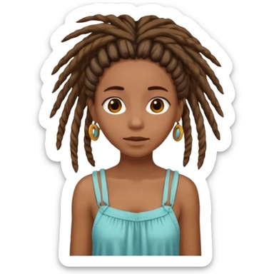 Girl with dreads in a sundress sticker