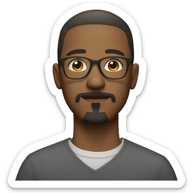 white man with goatee and glasses and short hair sticker