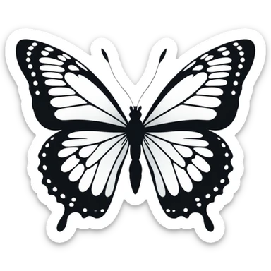 simple black butterfly silhouette sticker
