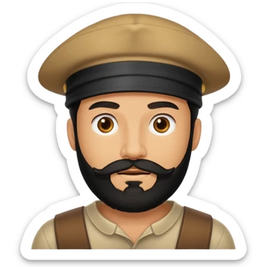 Hombre con barba negra sticker