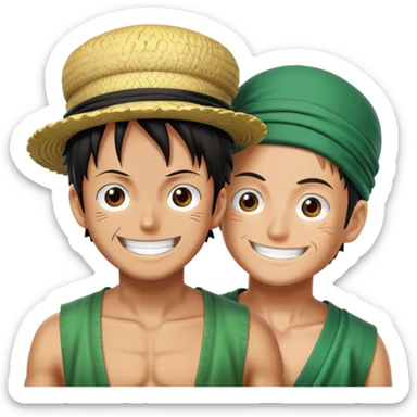 Peut tu me faire Luffy et Zoro de one pièces  sticker