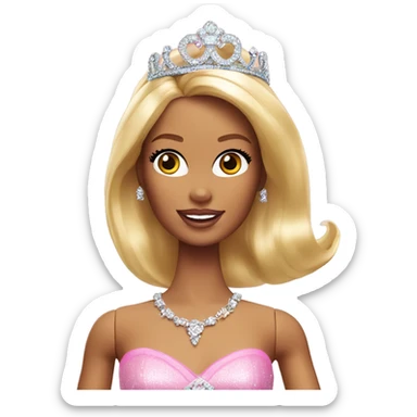 Barbie with tiara sticker