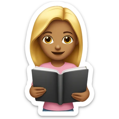 girl with notebook sticker