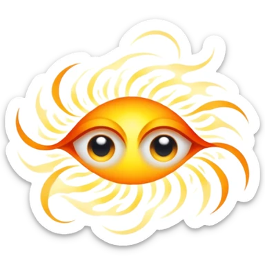 A mirage entity that appears as a shimmering, ever-shifting silhouette with eyes of swirling heat distortion, capable of creating duplicate illusions of itself that can solidify briefly to attack. sticker