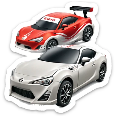 Radio Controlled Toyota 86 shaped like a Formula One race car with exposed wheels  sticker