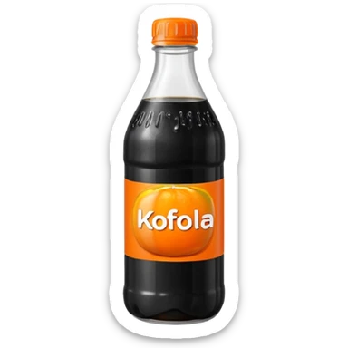 Czech Kofola black and orange in a plastic bottle black liquid sticker