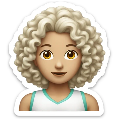 Curly girl with white skin científica  e investigadora  sticker