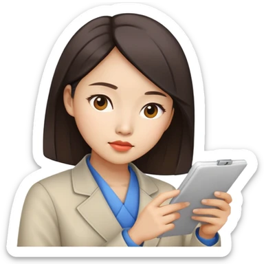 chinese women working on plans sticker