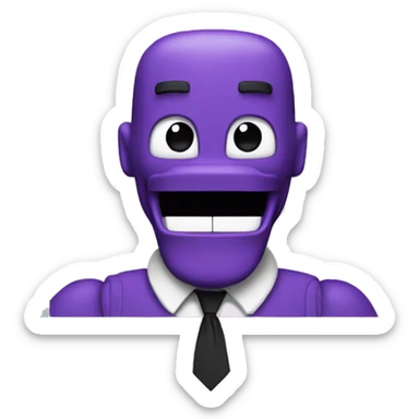 fnaf purple guy with big smiling 8-bit mouth sticker