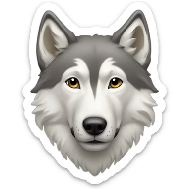 Loup blanc jouent avec un chien sticker
