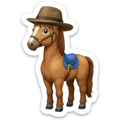 Cheval avec chapeau sticker