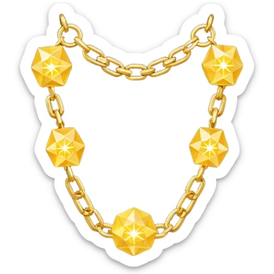 fantasy magic heavenly golden chains low poly sticker