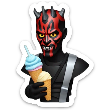darth maul having ice cream sticker