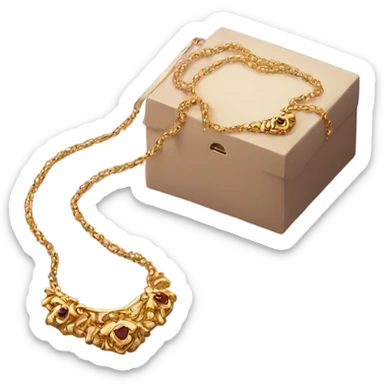 beautiful necklace in a box sticker
