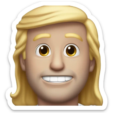 trump smile. super realistic. half body shot sticker