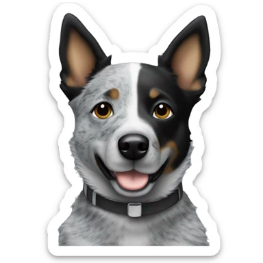 Blue heeler that is black and gray sticker