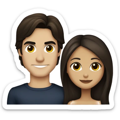 Elena Gilbert and damon Salvatore  sticker