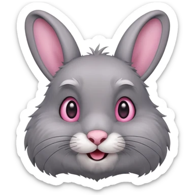 Head of a grey rabbit, smilling
 sticker