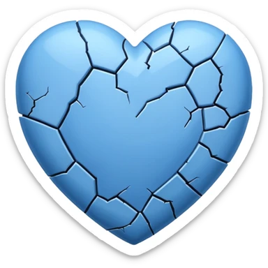 blue heart with small crack sticker