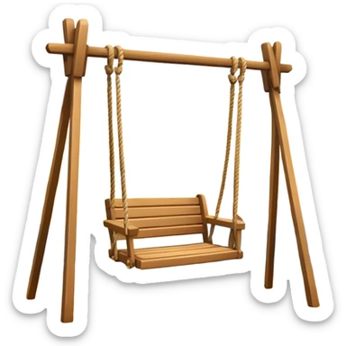 Beach swing at sunset  sticker