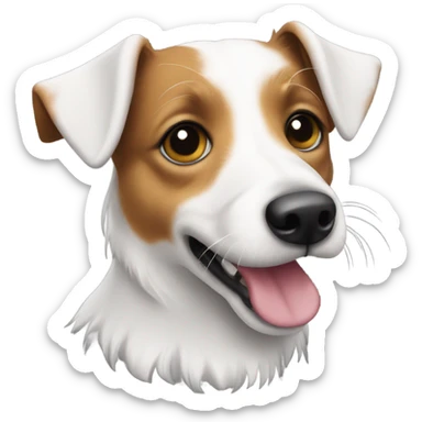 Cute long haired jack russel  sticker