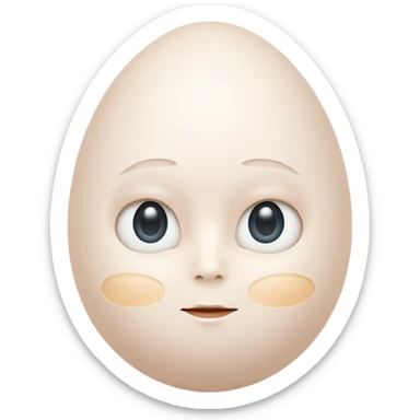 À White egg with human features sticker