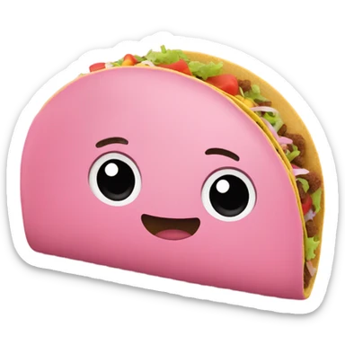 A taco wrapped in plain pink paper  sticker