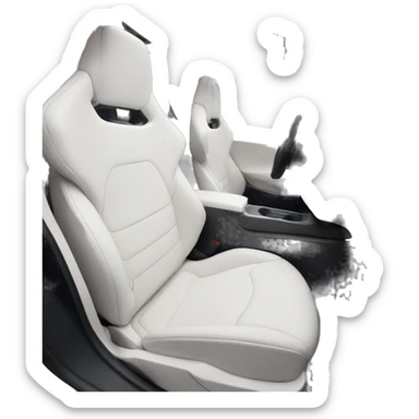 White stearing wheel Tesla model 3 interior view sticker