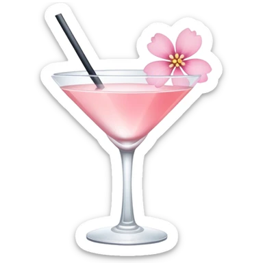 Cocktail with light pink flowers sticker
