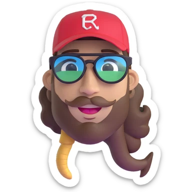 guy with brown hair, baseball cap, Pit Viper glasses, winking sticker
