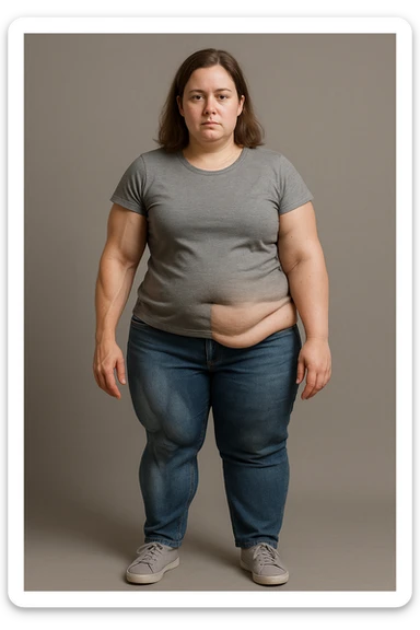 Donna Composizione Corporea Sbilanciata donna vestita su un corpo umano in 3D sticker