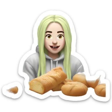 Billie Eilish enjoying some local bakery treats sticker