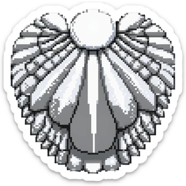 Clam with shiny pearl inside, open seashell revealing pearl treasure sticker