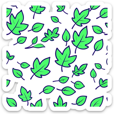 lush green summer leaves floating and spinning in a pleasant summer breeze sticker