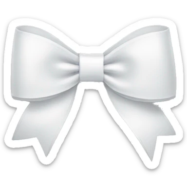 Thin white ribbon bow sticker