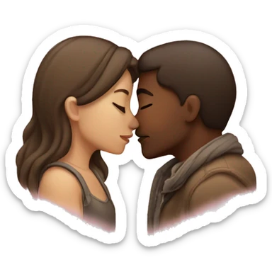 two lovers kissing sticker