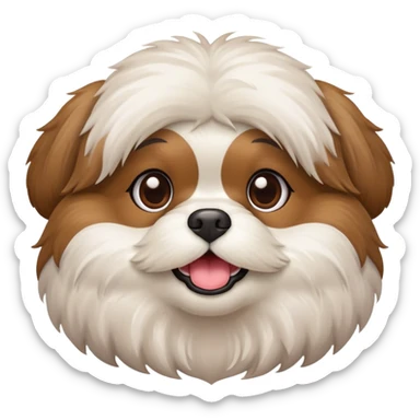 brown shitzu happy sticker