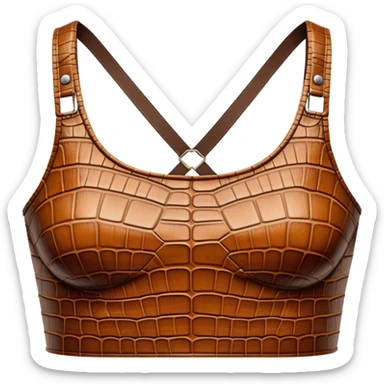 super realistic brown crocodile leather crop top sticker
