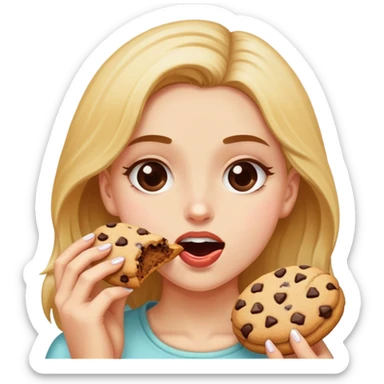 Girl eating crumbl cookie  sticker