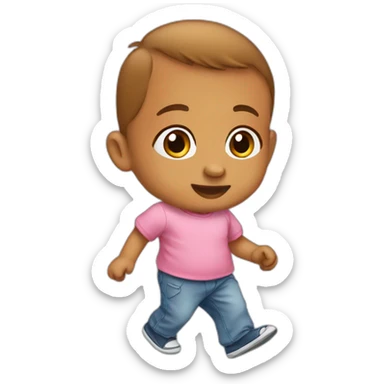 Create emoji of a walking baby infant  sticker