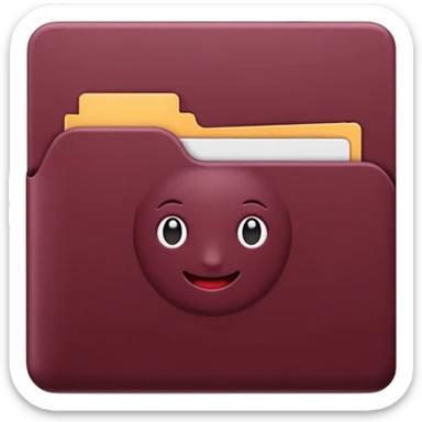 create a dark maroon folder emoji animated and simple sticker