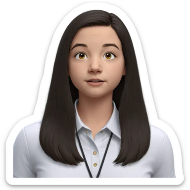 girl in white collared shirt sticker