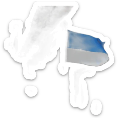 Bandera rectangular con tres franjas horizontales, una azul, otra blanca y otra azul, en el centro de la blanca la palabra Jerez sticker