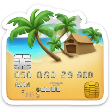 credit card with tropical island on it sticker