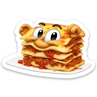Garfield smoking a lasagna sticker