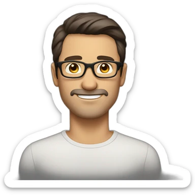 Sexy-Caucasian-Dad-dark-brown-hair-dark-brown-eyes-glasses-straight-nose sticker