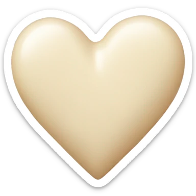 Cream heart sticker