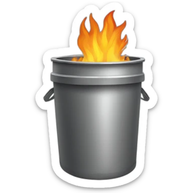 poubelle en feu sticker