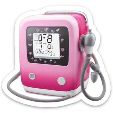 Pink ombre blood pressure machine with cuff and glitter sticker