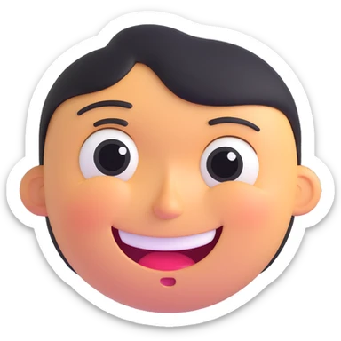 cartoon face with a big fake smile, but tears and sad eyes reveal true feelings sticker